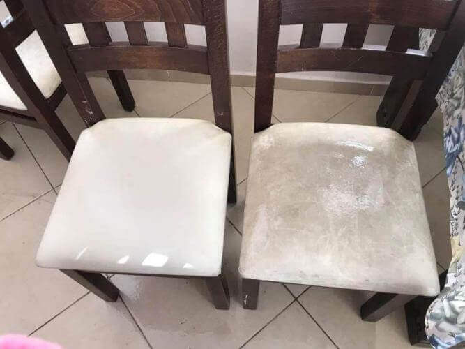 ניקוי ריפוד כסאות - לפני ואחרי